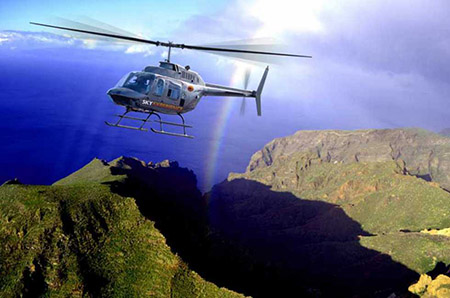 Helikopter tour kliffen reuzen Tenerife